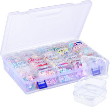 40 Pcs Bead Organizers and Storage, Small Clear Plastic Storage Containers with
