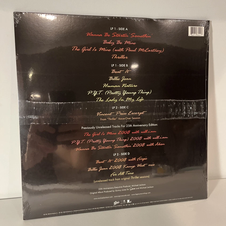LP MICHAEL JACKSON Thriller 25th Anniversary (2 LPs Vinyl, 2008) NEW MINT SEALED - Image 2 of 2