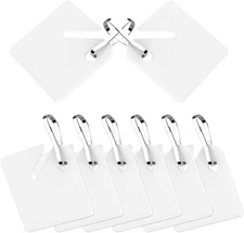 50 Pcs Key Tags White Plastic Hanging Tags with Metal Snap Hooks for Slotted Key