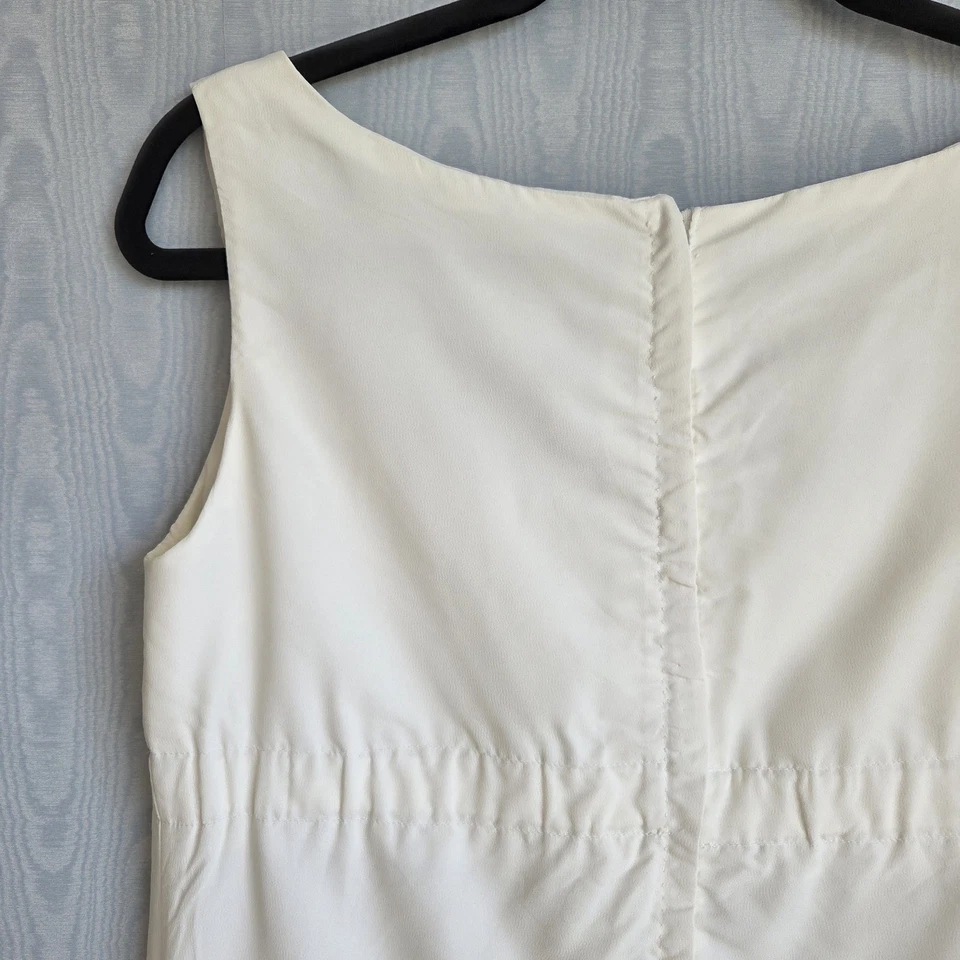 Vestido De Colección Años 60 70 Medio Imperio Corbata Cintura Blanco Maxi Audrey Hepburn Mod Novia Foto 3 de 4