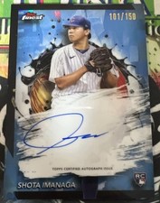 2024 Topps Finest Shota Imanaga Blue Autograph 101/150 Chicago Cubs RC FA-SI