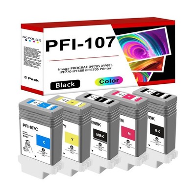 PFI-107 Ink/PFI107 Pigment Ink Tank Bundle PFI-107MBK PFI-107BK PFI-107C PFI-...
