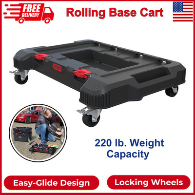 Keter Stack-n-Roll Dolly Heavy-Duty Rolling Base Cart with Locking Wheels Mobile