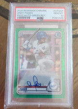 2020 Bowman Chrome Andy Pages TRUE Green AUTO /99 PSA 10