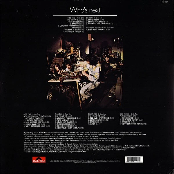The Who : Who's Next Deluxe Edition Triple Vinyl 3LP remastered 2003 - Image 2 of 4