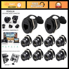 10PCS RJ45 Shielded Panel Mount Connector, CAT6/5e Ethernet Coupler, Waterproof