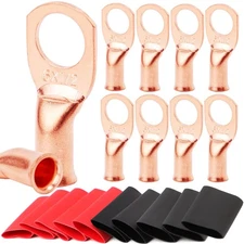 TKDMR 10pcs 6 AWG-1/2 Battery Lugs,Heavy Duty Wire Lugs,Ring Terminals,Batter...