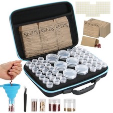 hasumcol 48 Slots Seed Storage Organizer Box, Garden A- 48 slots, Black