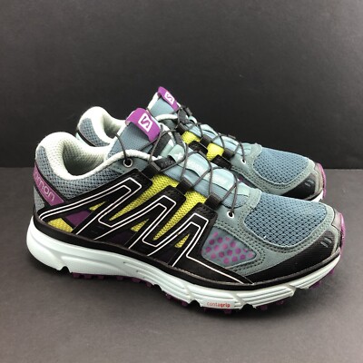 Salomon X-Mission Green Yellow Trail Hiking Shoes Women Sz *READ* 