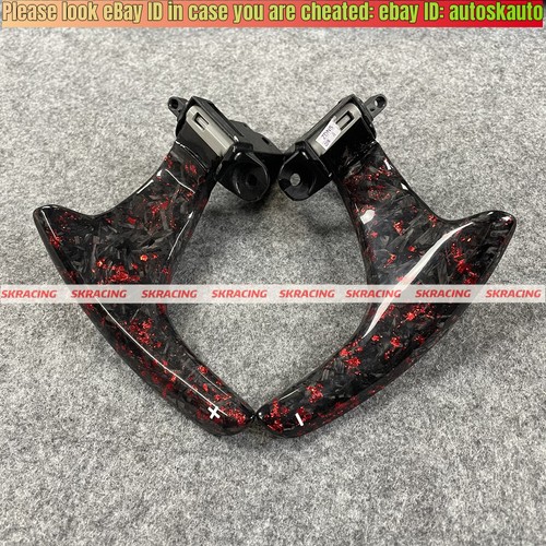 Forge Carbon Fiber W/ Red Glitter Paddle Shifters Replace For Infiniti Q50 14-17 - Imagen 10 de 10