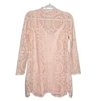 urban crochet dress Urban Outfitters Boho Pastel Pink Crochet/Lace Dress Size XS