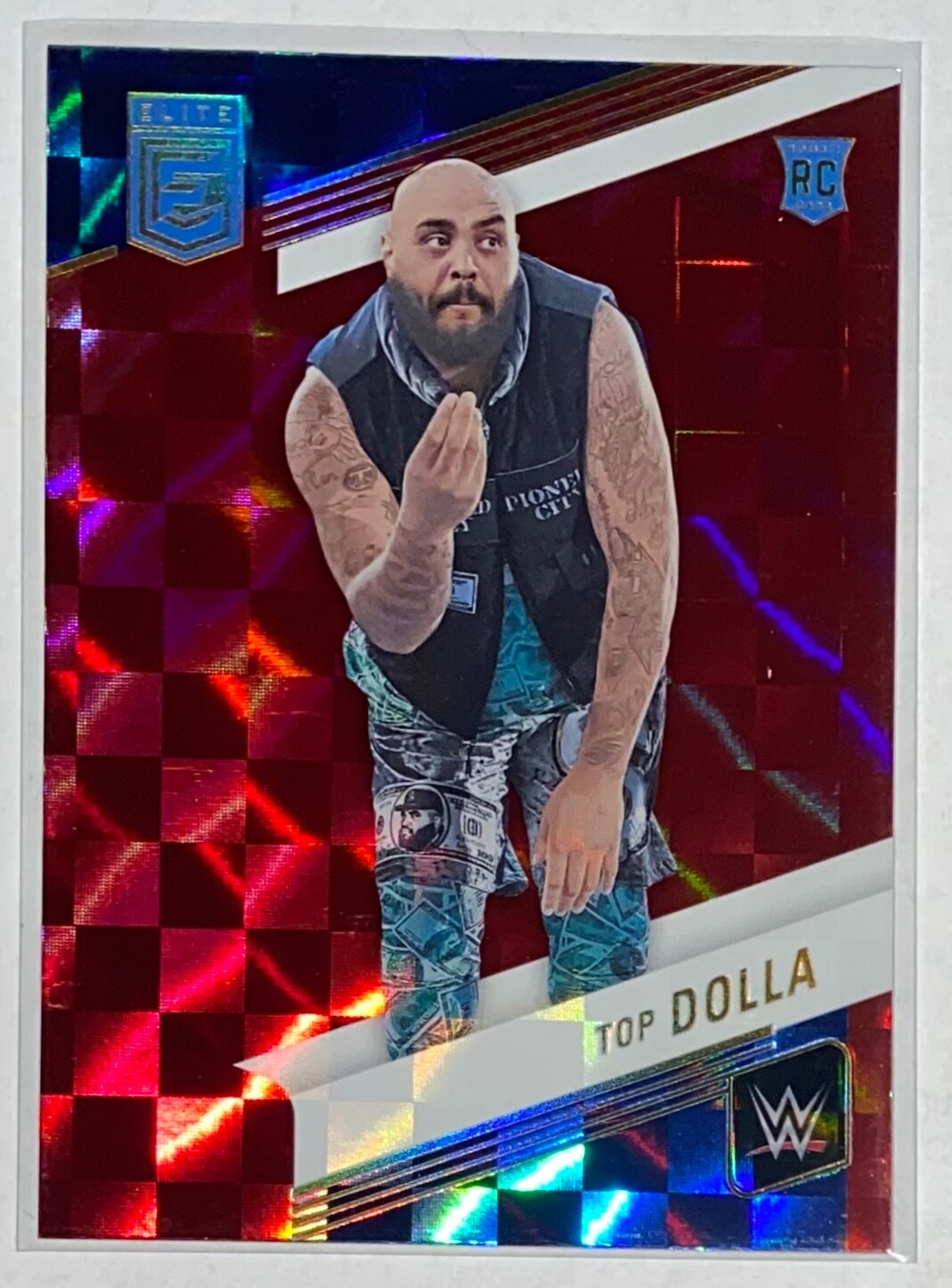 2023 Panini Donruss Elite WWE Red Checkerboard #23 Top Dolla  Wrestling Card