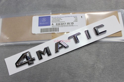 CHROME BENZ 4 MATIC REAR TRUNK LETTERS BADGE EMBLEM FOR MERCEDES BENZ E-CLASS - Picture 2 of 7