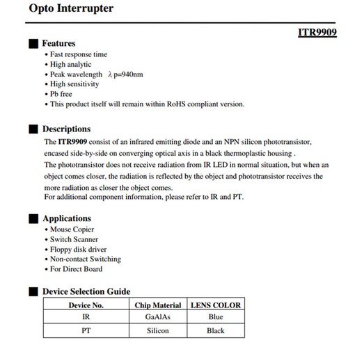 ITR9909 Reflective Slotted Optical Switch Photoelectric Sensor Opto Interrupter - Picture 3 of 5
