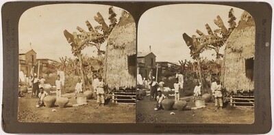 Philippines Dorf Typisch Foto Stereo Vintage 1901