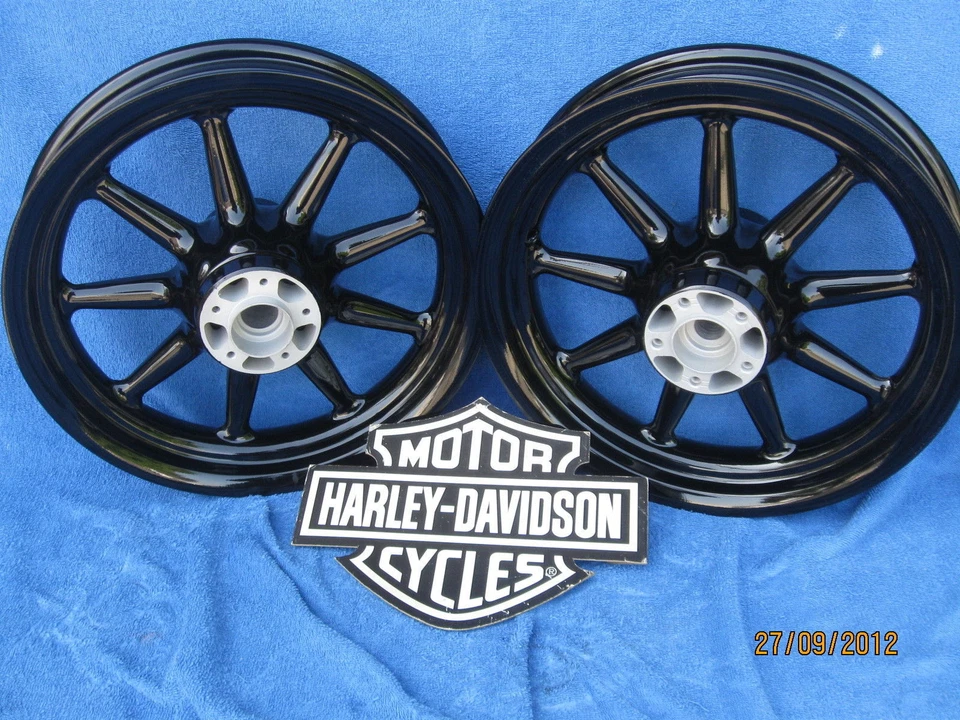 Harley Davidson OEM Heritage SOFTAIL Черные 9 Спицевых Колес MAG PKG ЛУЧШИЕ на eBay - Изображение 2 из 4