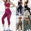 thumbnail 11 - Womens Seamless 2pcs Yoga Suit Crop Top+Leggings Bra Pants Sports Gym Set Outfit