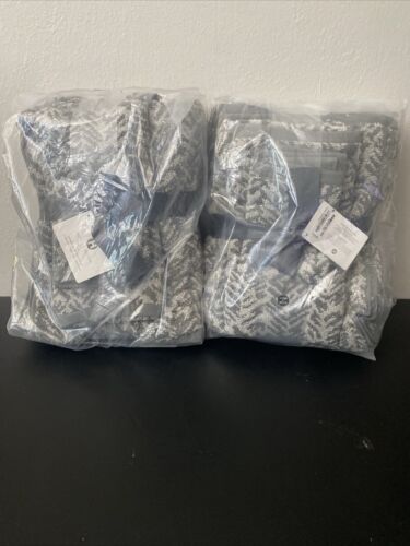 Neu Hotel Collection 3-teiliges Mikro Baumwolle Handtuch Set Bad Handwäsche grau 2 Sets Neu in Verpackung