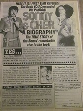 Sonny and Cher, Book, Full Page Vintage Print Ad