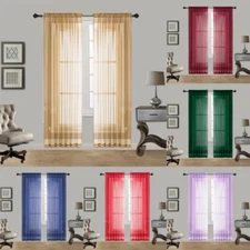 2PC SHEER VOILE PANEL INDOOR OUTDOOR PORCH WEDDING ROD POCKET WINDOW CURTAIN 