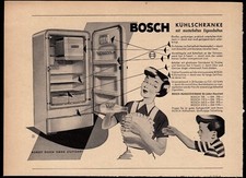 3w7188/ Alte Reklame von 1954 &ndash; BOSCH K&uuml;hlschr&auml;nke &ndash; Mit musterhaften Eigenschaf