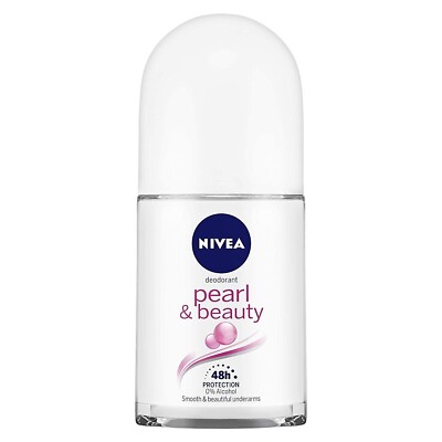 2 X NIVEA Deodorant Roll On, Pearl & Beauty For Women 50ml Free Shipping