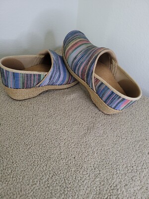 Dansko Jute Pro Clog Rainbow Artisan Weave Womens 39 Shoes 026990300 S208