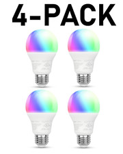 Amazon Basics Smart A19 LED Light Bulb, Color Changing, 9W - 4 PACK