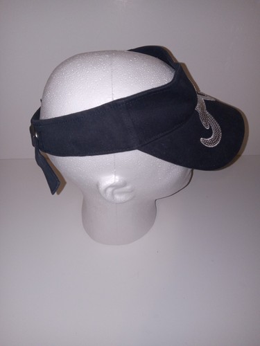Rara visiera parasole argento paillettes Atlanta Braves blu scuro regolabile donna marca 47 - Foto 4 di 6