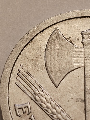 1943 🇫🇷 FRANCE 2 FRANCS ALUMINUM WORLD COIN F+ KM904.1 NO B MISTRIKE FREE SHIP - Picture 3 of 3