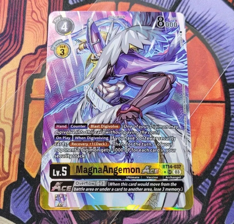✨MagnaAngemon ACE Exclusive Alt Art BT14-037 SR Digimon Card