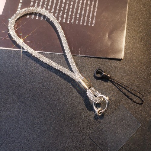 Bright Rhinestone Phone Lanyard Diamond Crystal Keychain  Phone Accessories - Photo 17 sur 21