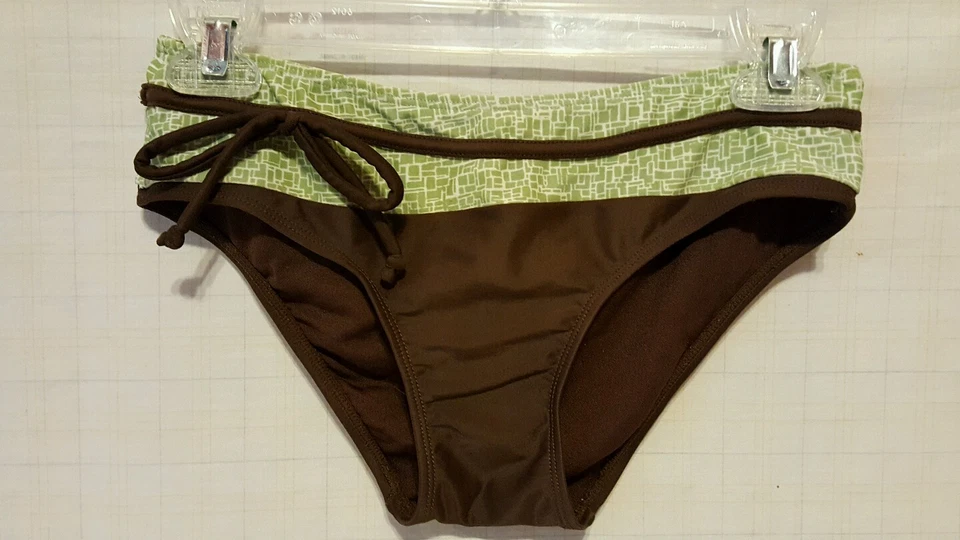 Parte inferior de bikini traje de baño JESSICA SIMPSON - talla S marrón con ribete verde Foto 4 de 4