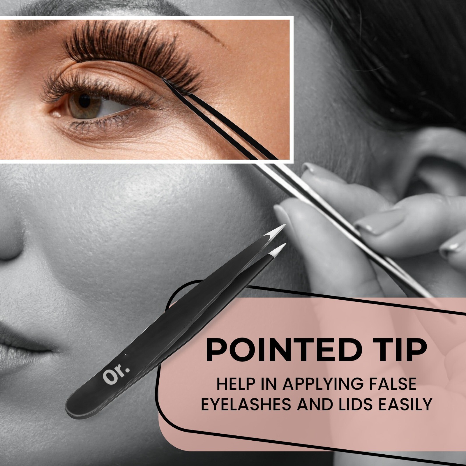 4Pcs Professional Eyebrows Tweezers Set with Scissors Eyebrow Hair