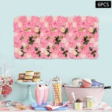 6Packs Flower Wall Panel Artificial Floral Backdrop Artificial Flower Panels NEW