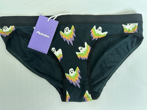 Nuovo MeUndies FAB-BOO-LOUS Slip Nero Fantasma NUOVO Halloween Taglia XS - Foto 1 di 4