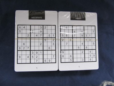 2 PACK SUDOKU PUZZLE CARD GAMES - MODERATE & HARD LEVELS - NEW - FREE  SHIPPING