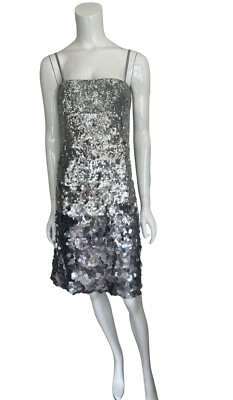 silver cocktail dress under 100 KAUFMANFRANCO silver sequin cocktail dress! 42 6 NWT $3995