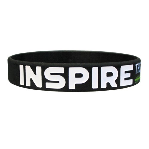 Inspire The World Wristband Silicone Slogan Positive Happy Mental Health Mantra