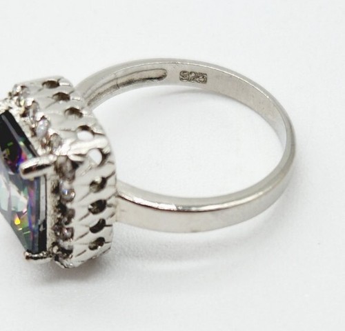 Vintage 925 Sterling Silber Gr. 6,75 Ring silberfarben Mystic Topas DBJ - Bild 7 von 10