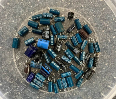 Vintage Electrolytic Capacitors Mixed Values Salvaged Components for DIY Repairs