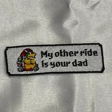 My Other Ride is Your Dad Bowser Mario Kart Iron On Embroidery Patch