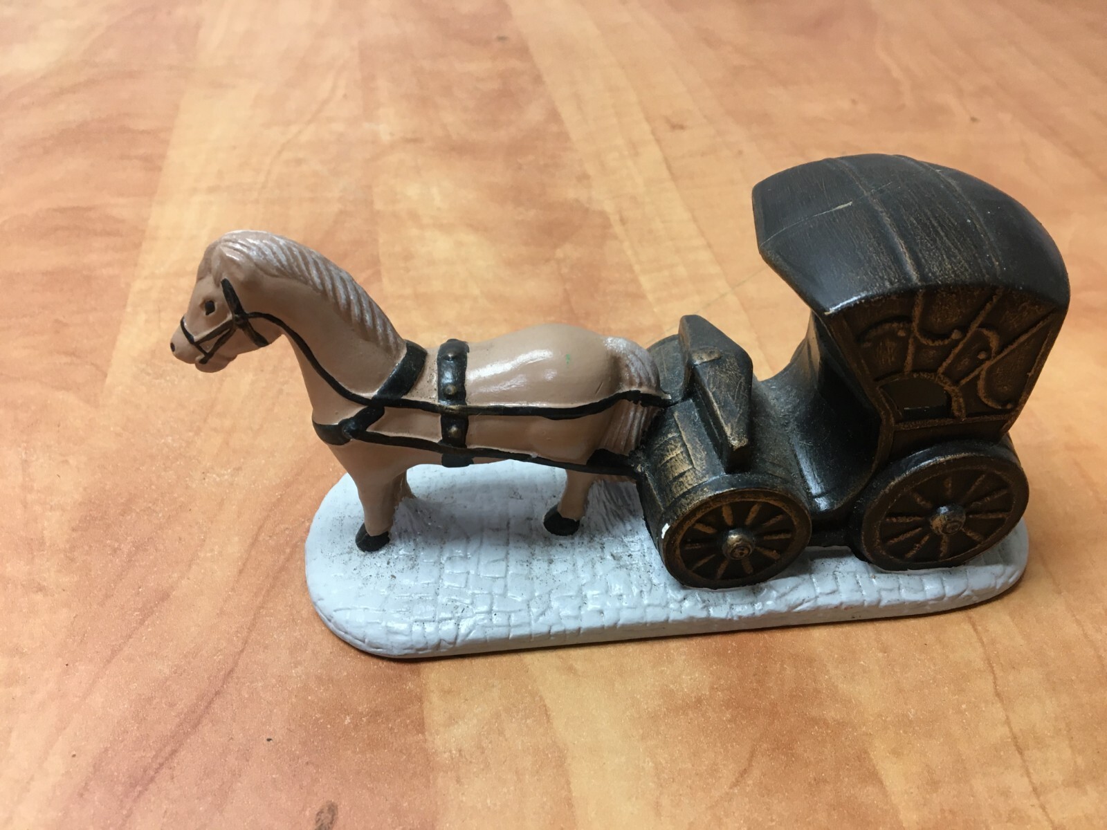 VINTAGE BYRON MOLDS HANDPAINTED Horse Pulling Hay Wagon Ceramic Lot of 2 1986 87