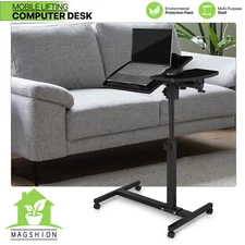 [ADJUSTABLE HEIGHT & ANGLE DESK] Rolling Swivel Laptop Table Portable Sofa Tray