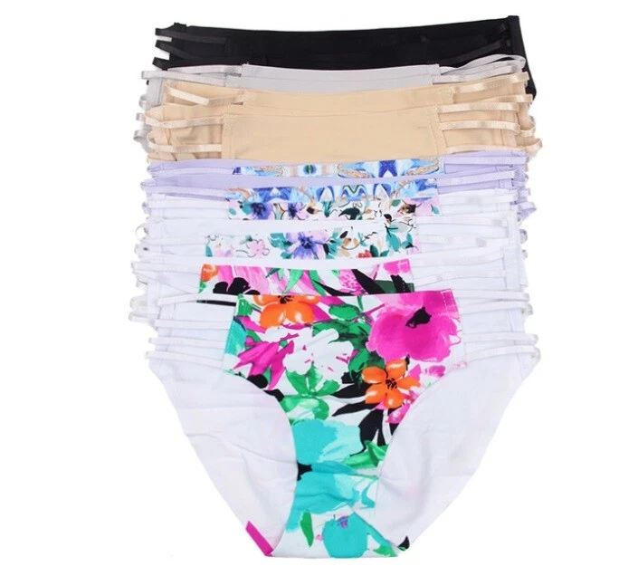 B5 BELLA Negro Gris Azul Blanco Sexy Floral Sissy Bikini Bragas L XL Foto 3 de 4