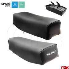 SELLA NERA SEDILE COMPLETO CON STAFFE SCRITTA PER PIAGGIO SIMIL PELLE PIAGGIO
