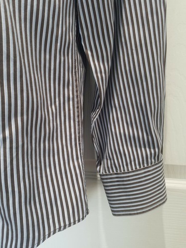 Camisa para hombre Saks Fifth Ave talla S manga larga a rayas dos capas algodón egipcio talla S - Imagen 4 de 12