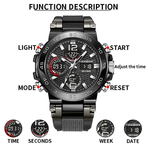 LIGE Fashion Military Watches For Men Luxury Original Sports Chronograph Man - Picture 20 of 30