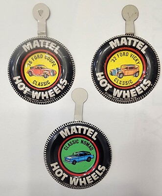 Vintage MATTEL Hot Wheels Nomad Vicky Coupe Pin Badge Button 69-68 Lot