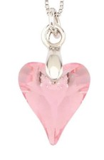 Heart Pendant Rose Pink Necklace 18 Inch Made With Genuine Swarovski  Crystals